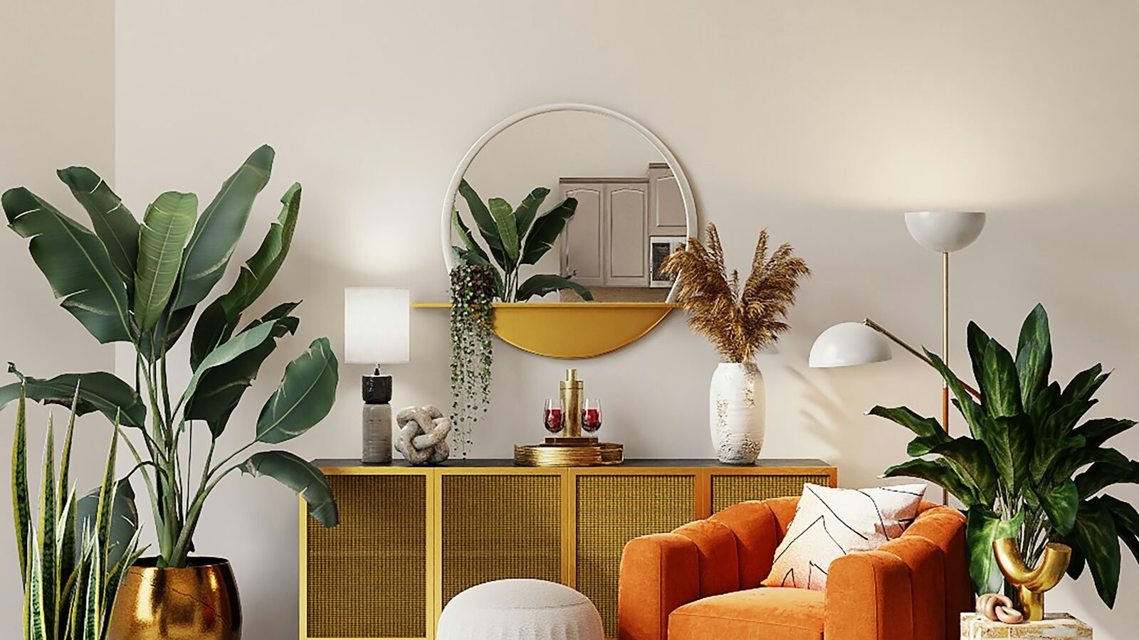 Bright living room with a thoughtful furniture layout